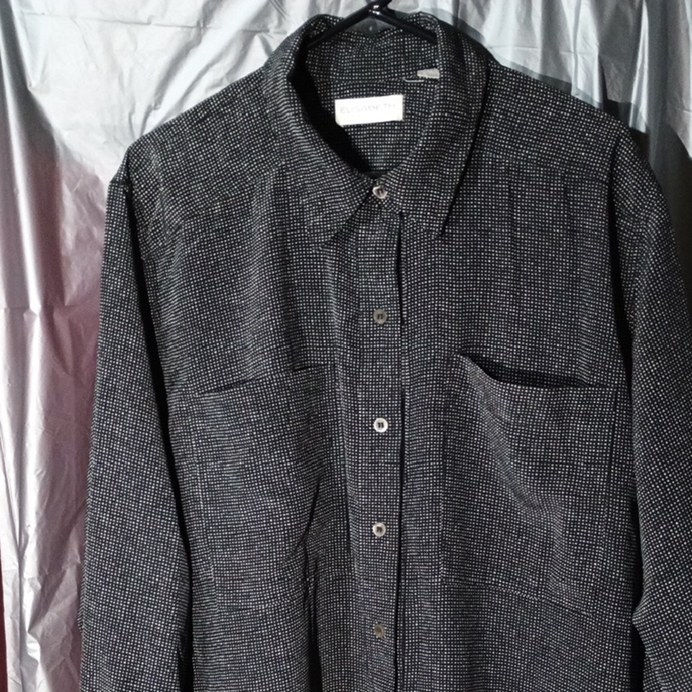 ELISABETH  Ladies Black Button Up Blouse